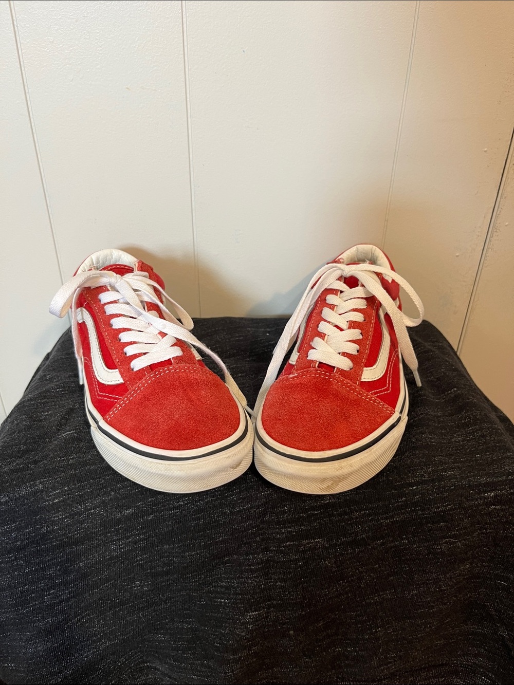 Vans Red & White Old Skool Sneakers